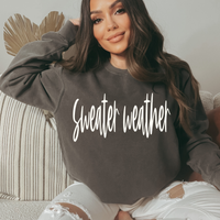Sweater Weather Script in Creamy White Digital Download, PNG