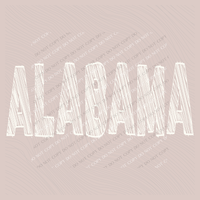 Alabama Scribble in Cream White Digital Design, PNG