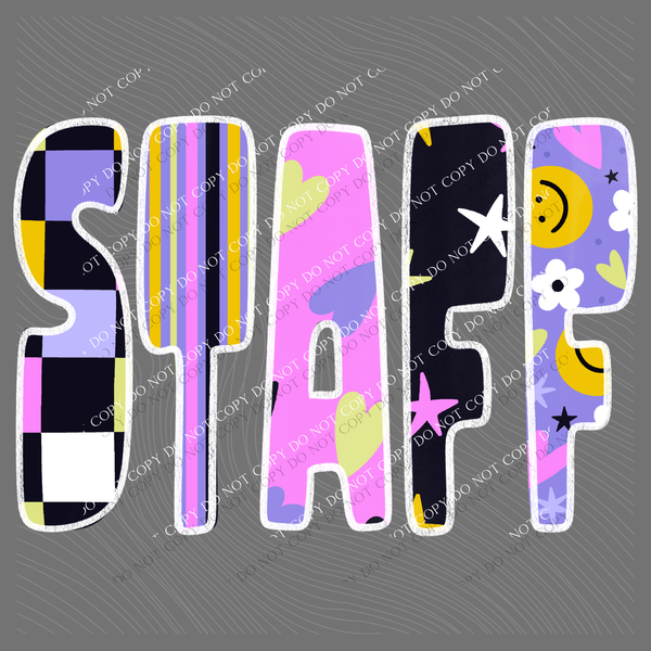 Staff Happy Days Doodle Back to School Digital Design, PNG