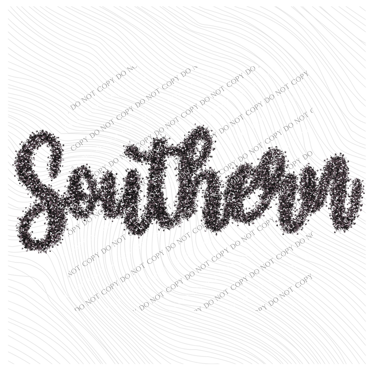 Southern Tinsel Script Black Digital Design, PNG