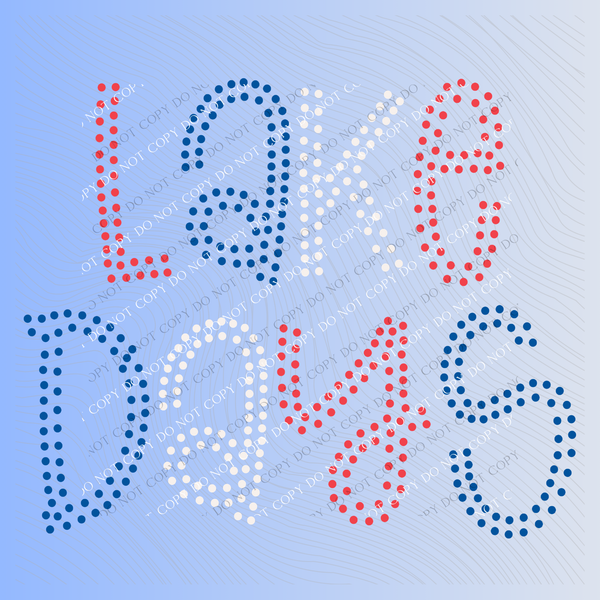 Lake Days Polka Dots in Red, White & Blue Patriotic Digital Design, PNG