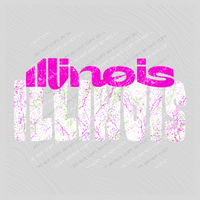 Illinois Crackle in Neons & White Digital Design, PNG