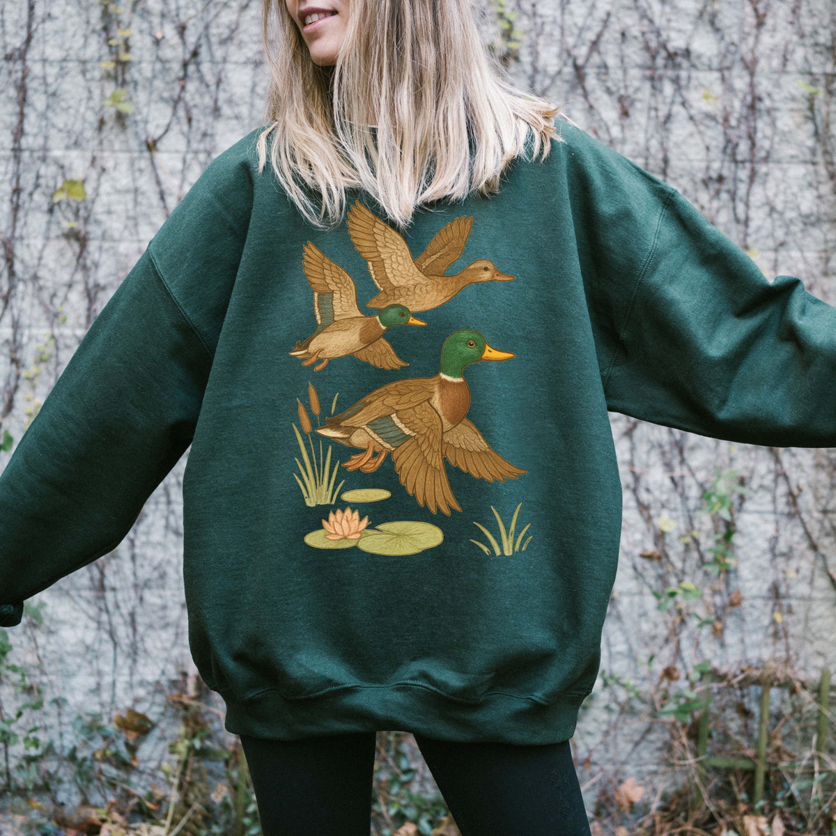 Ducks over Water Sketch Digital Download, PNG