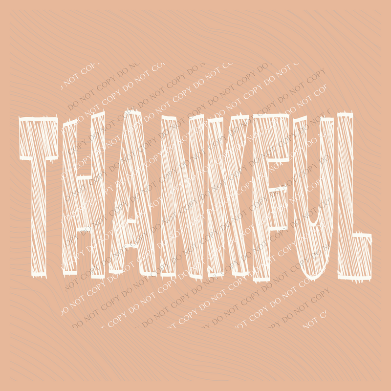 Thankful Scribble in Cream White Fall Digital Design, PNG