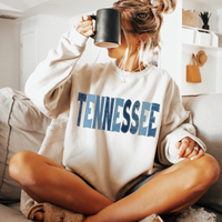 Tennessee Denim Patch Stitched Digital Design, PNG
