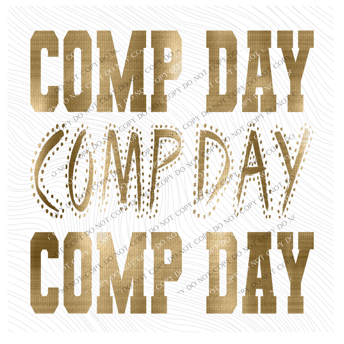 Comp Day Varsity Polka Dot Texture Foil Gold Digital Design, PNG