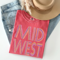 Midwest Retro Lines Distressed in Fun Pastel Colors Digital Design, PNG