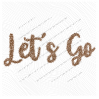 Let’s Go Tinsel Script Brown Digital Design, PNG