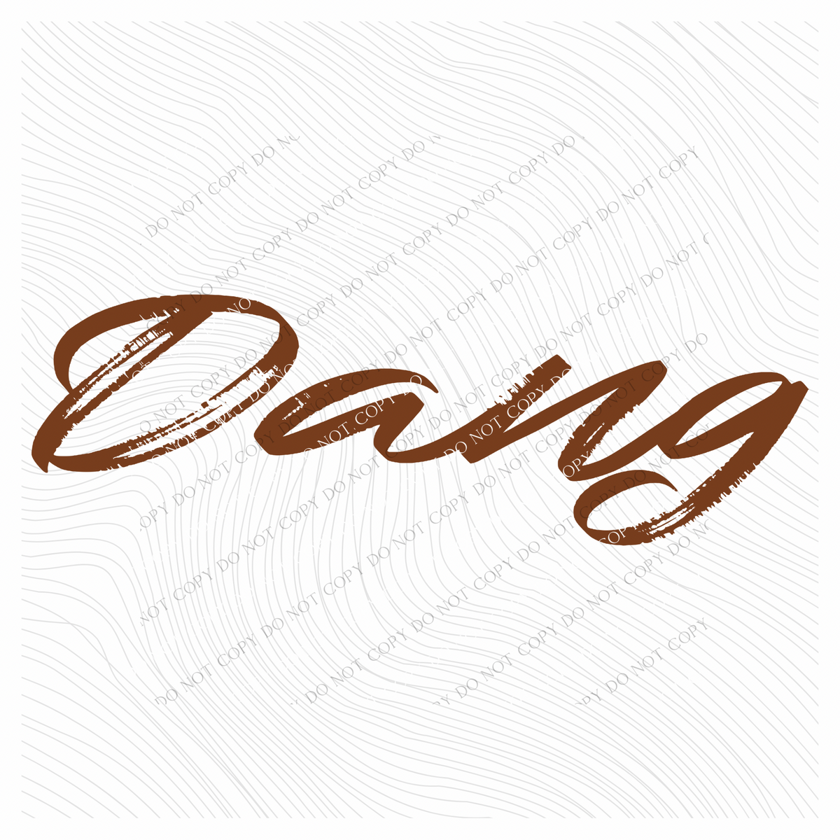 Dang Western Script in Brown Digital Design, PNG