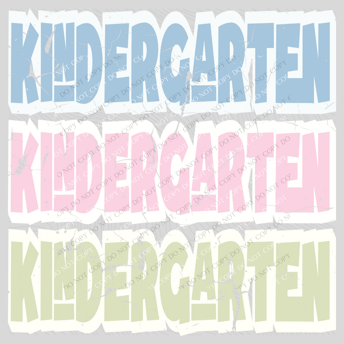 Kindergarten Shadow Layer Bubble Stacked Distressed Blue Pink Green Digital Design, PNG