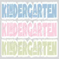 Kindergarten Shadow Layer Bubble Stacked Distressed Blue Pink Green Digital Design, PNG