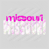 Missouri Crackle in Neons & White Digital Design, PNG