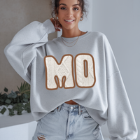 Missouri MO Sweater Patch in Cream & Brown Digital Design, PNG