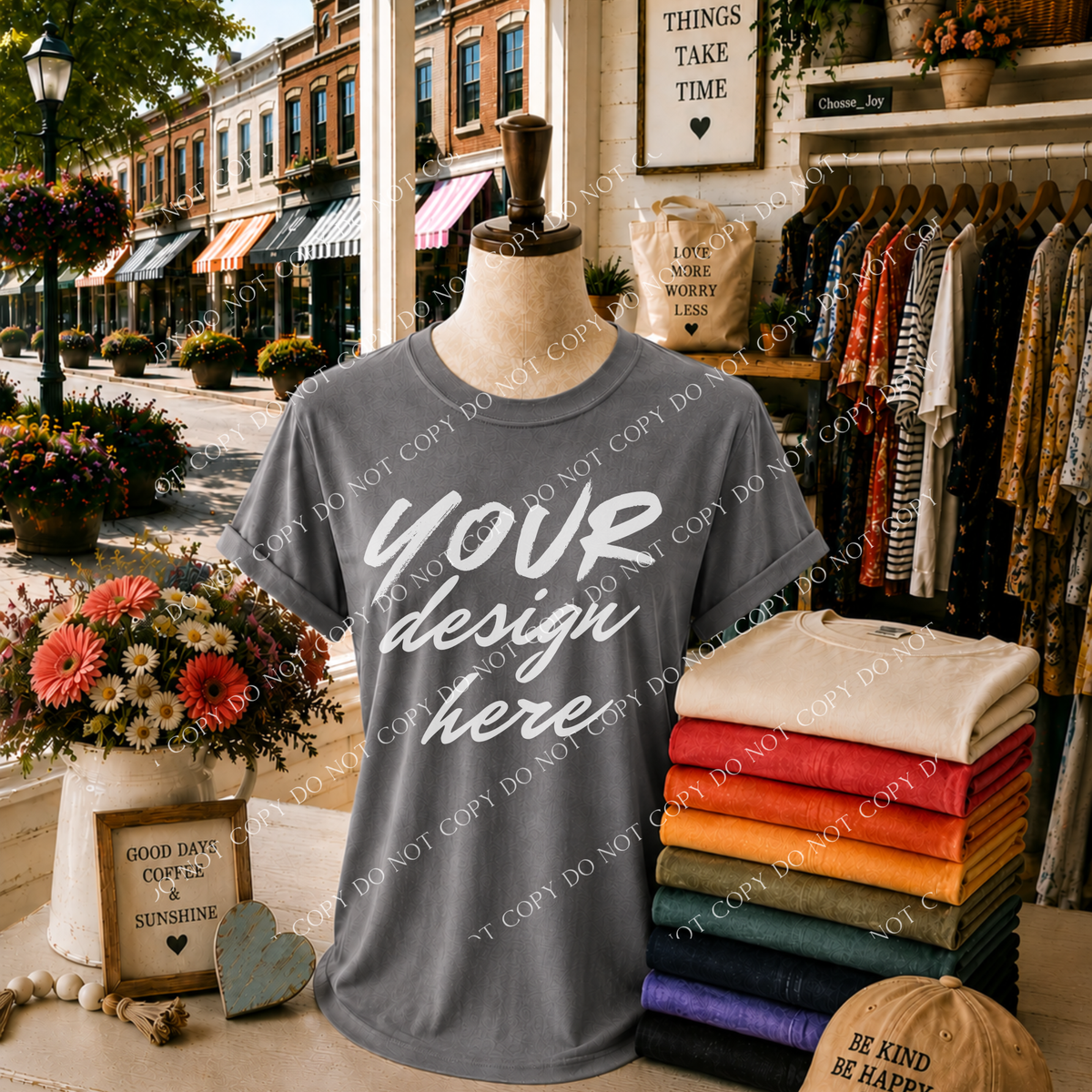 Blank Everyday Boutique Mockup, Comfort Colors 1717 Granite