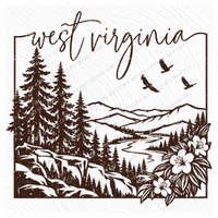 States Nature Scenery Silhouette (includes both brown & cream with purchase) Digital Design, PNG