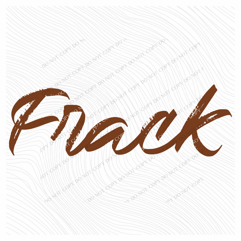 Frack Western Script in Brown Digital Design, PNG