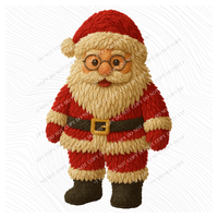 Santa in 3D Yarn Style Digital Download, PNG