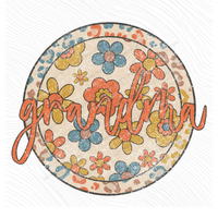 Grandma Floral Leopard Circle Boho Includes Both Transparent & Non Transparent Digital Design, PNG