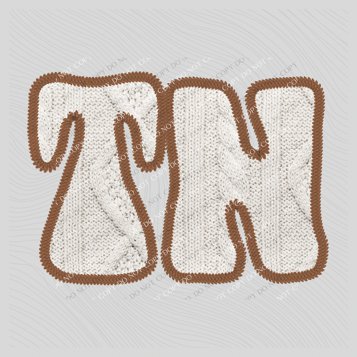Tennessee TN Sweater Patch in Cream & Brown Digital Design, PNG