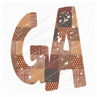 Georgia GA Autumn Pumpkins Quilted Distressed Digital Design in Browns, PNG