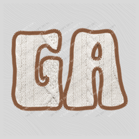 Georgia GA Sweater Patch in Cream & Brown Digital Design, PNG