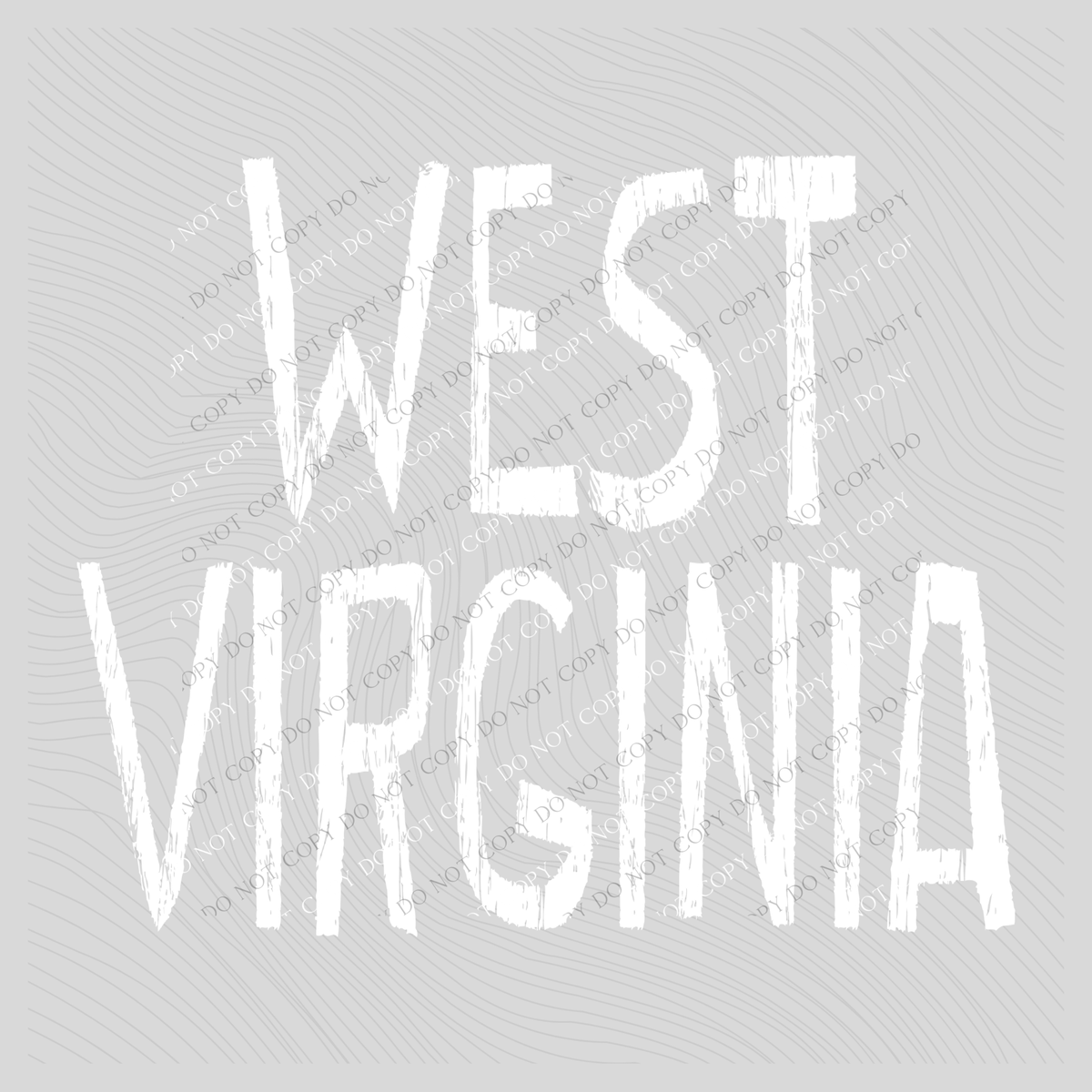 West Virginia Rough in White Digital Design, PNG