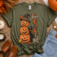 Happy Fall Y’all Pumpkins & Cat Vintage Sketch Digital Design, PNG
