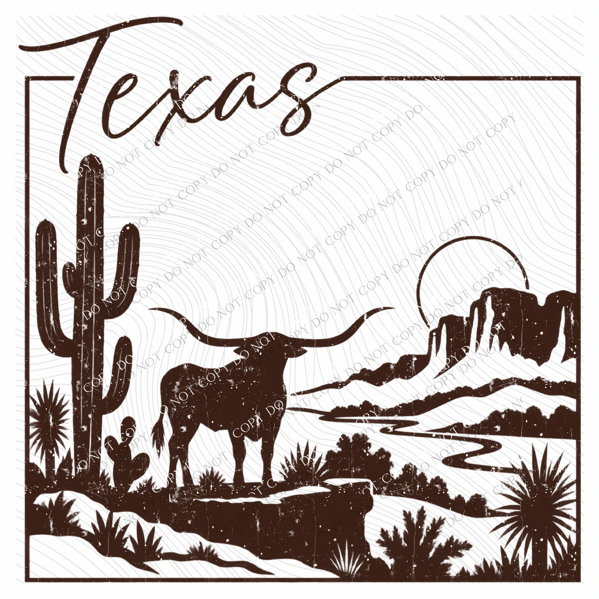 States Nature Scenery Silhouette (includes both brown & cream with purchase) Digital Design, PNG