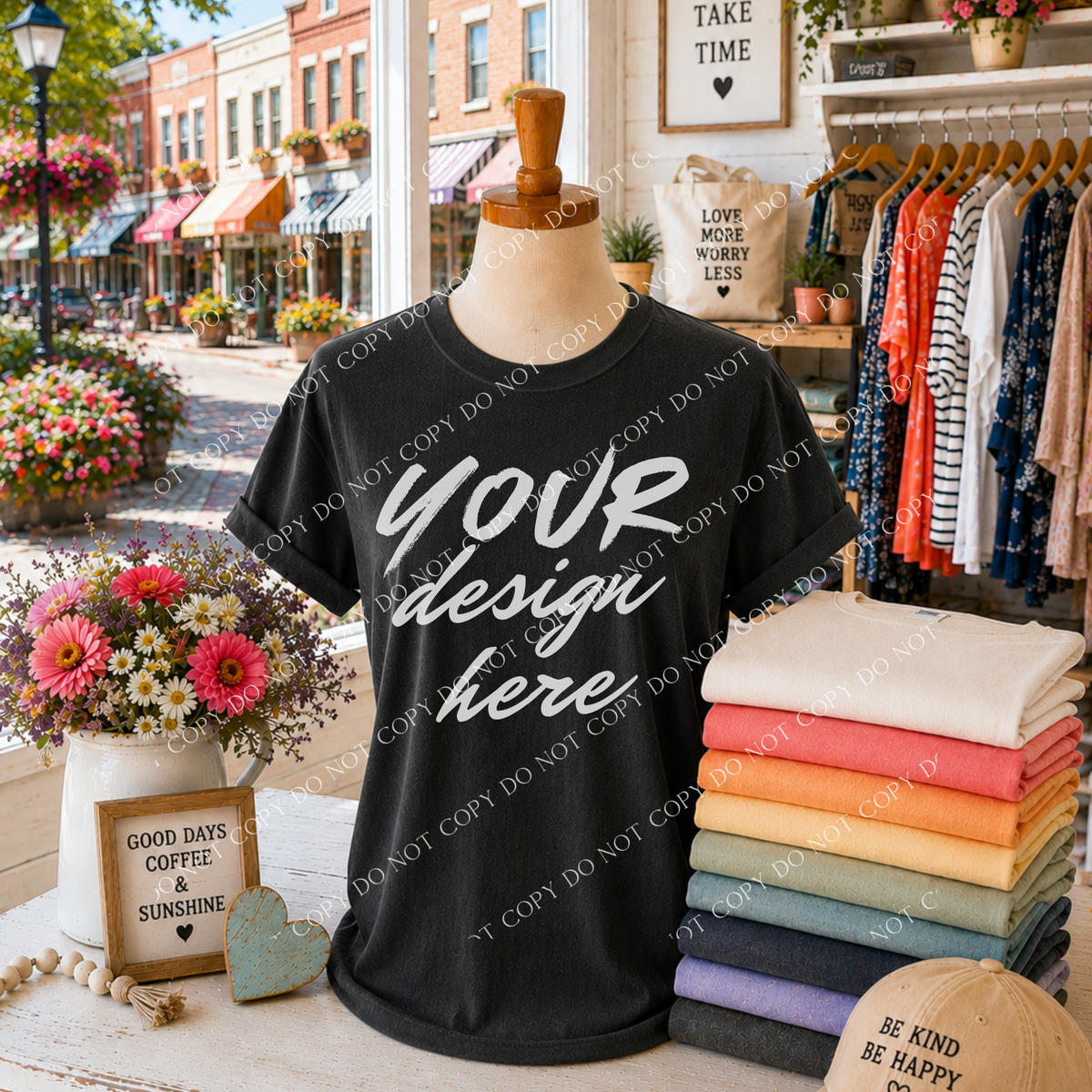 Blank Everyday Boutique Mockup, Comfort Colors 1717 Black