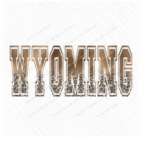 Wyoming Ombre Gold Foil and Leopard Varsity Digital Design, PNG