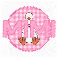 Mimi Goose Faux Embroidery Stitch Gingham Texture Circle Pink Digital Design, PNG