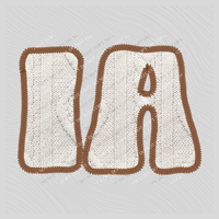Iowa IA Sweater Patch in Cream & Brown Digital Design, PNG