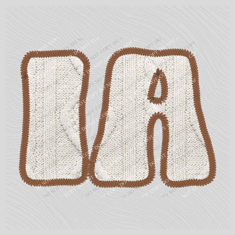 Iowa IA Sweater Patch in Cream & Brown Digital Design, PNG
