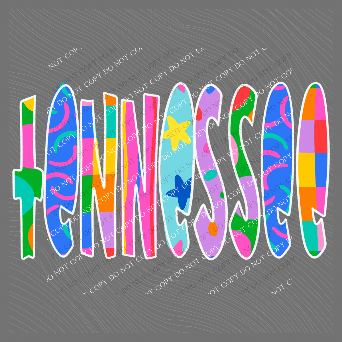 Tennessee Color Pop Doodle Digital Design, PNG