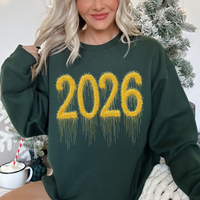 2026 Gold Tinsel Digital Download, PNG