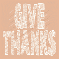 Give Thanks Scribble in Cream Fall Digital Design, PNG