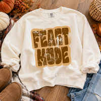 Feast Mode Retro Shadow Brown Distressed Digital Design, PNG