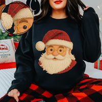 Santa Plaid Knit Digital Download, PNG