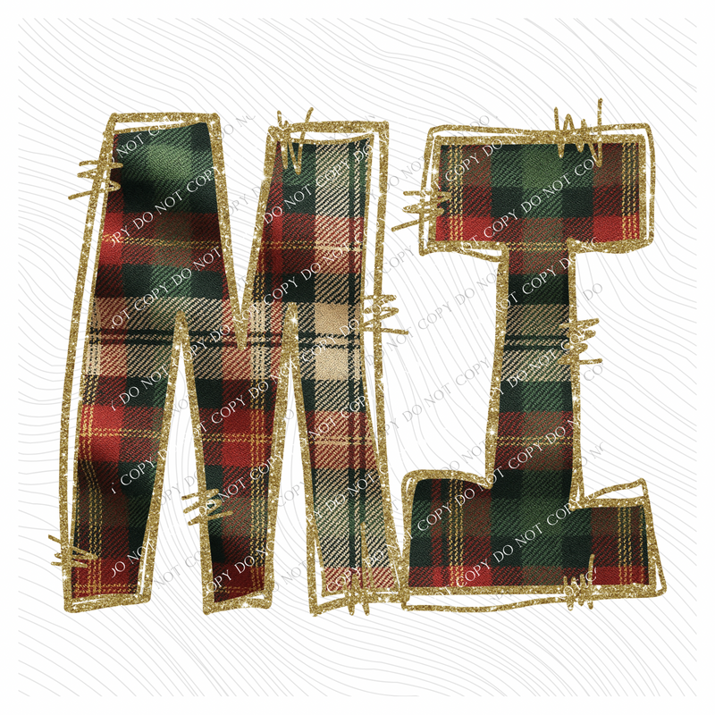 Michigan Glitter & Plaid Digital Download, PNG