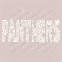 Panthers Scribble in Cream White Digital Design, PNG