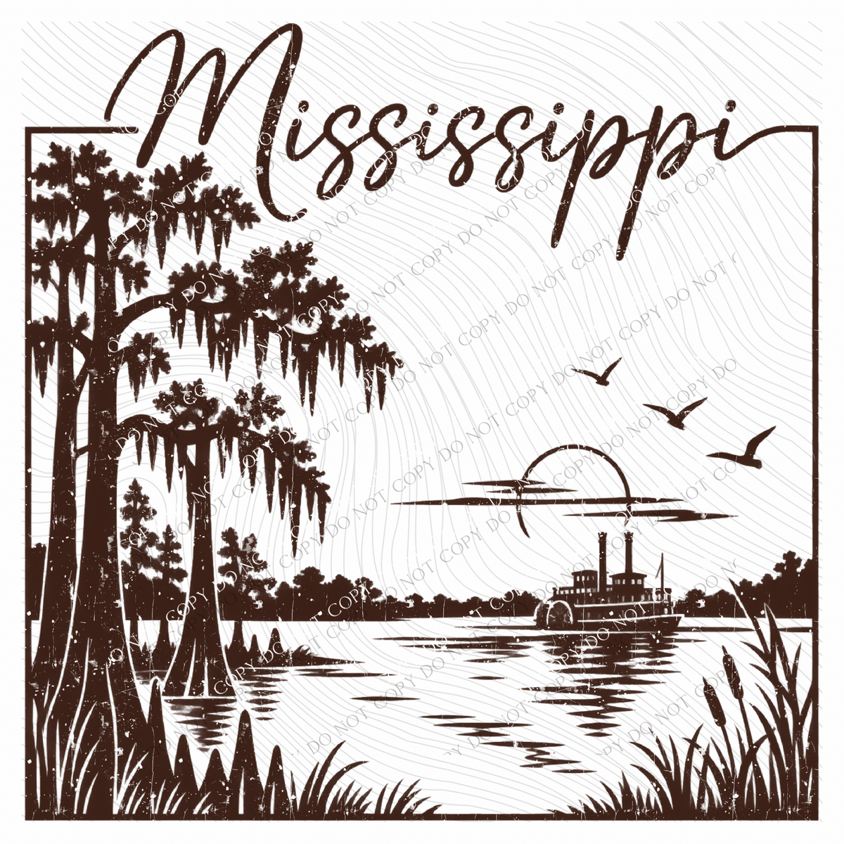 States Nature Scenery Silhouette (includes both brown & cream with purchase) Digital Design, PNG