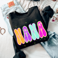 Nana Neon Chalky Splatter Digital Design, PNG