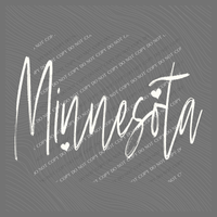 Minnesota Sketched Script Hearts in Off-white Digital Design, PNG