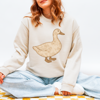 Duck Vintage Floral Faux Patch Digital Design, PNG