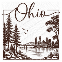 States Nature Scenery Silhouette (includes both brown & cream with purchase) Digital Design, PNG