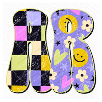 AR Arkansas Groovy Happy Neon Checkers Digital Design, PNG