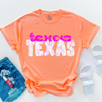 Texas Crackle in Neons & White Digital Design, PNG