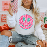 All Smiles Pink & Green Leopard & Glitter Distressed Digital Design, PNG