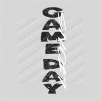 Game Day Lions Vertical Distressed in Black & White Digital Design, PNG
