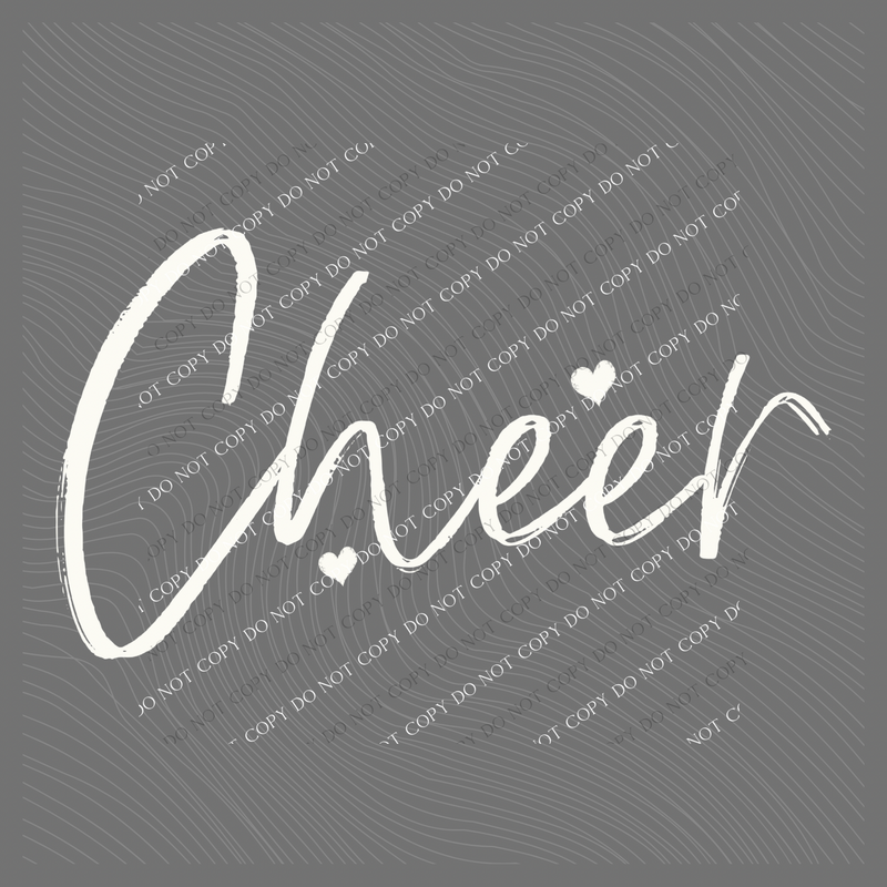 Cheer Sketched Script Hearts in Off-white Digital Design, PNG